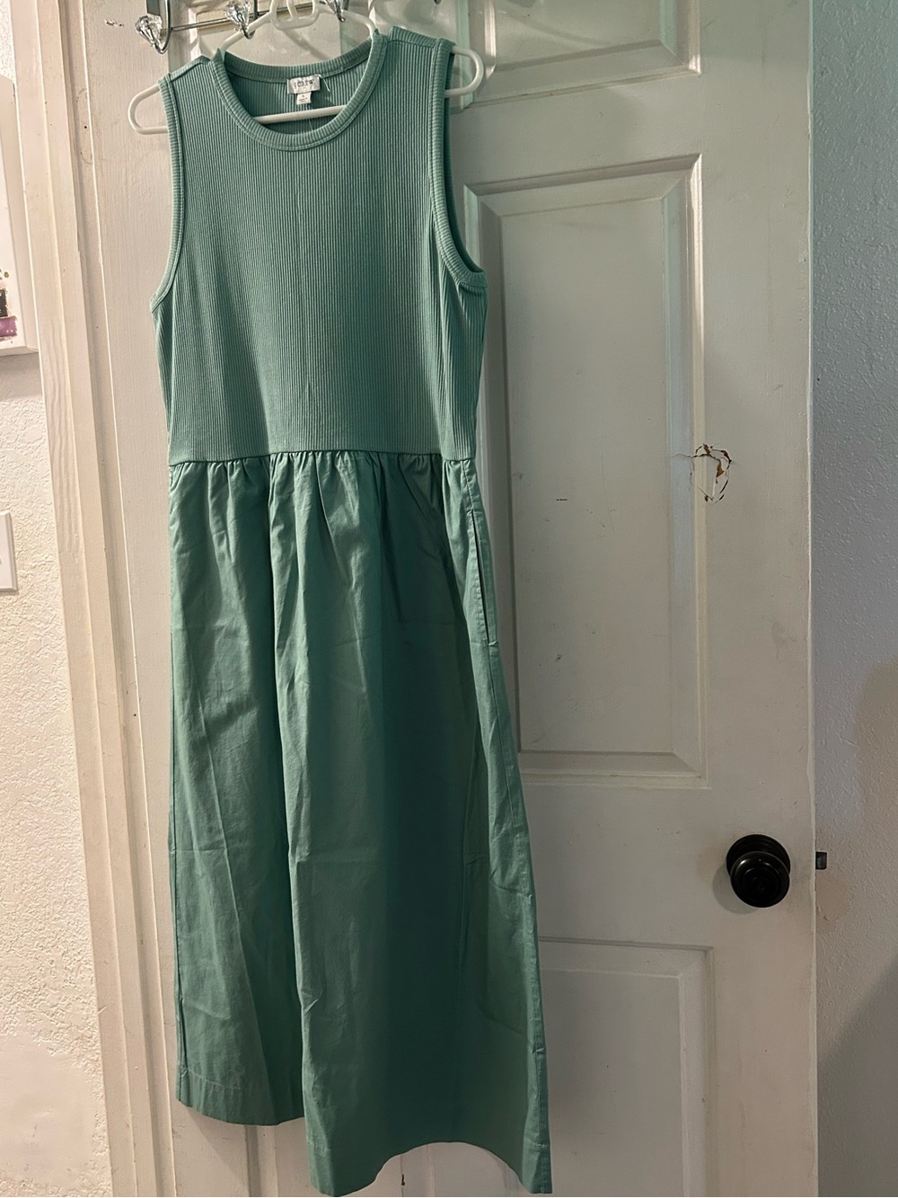 J. Crew Mint Green Sleeveless Midi Dress